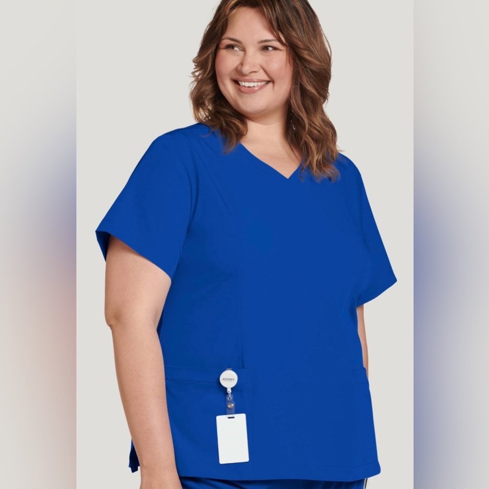 Jockey Mock Wrap Scrub Top • Size XL • Royal Blue